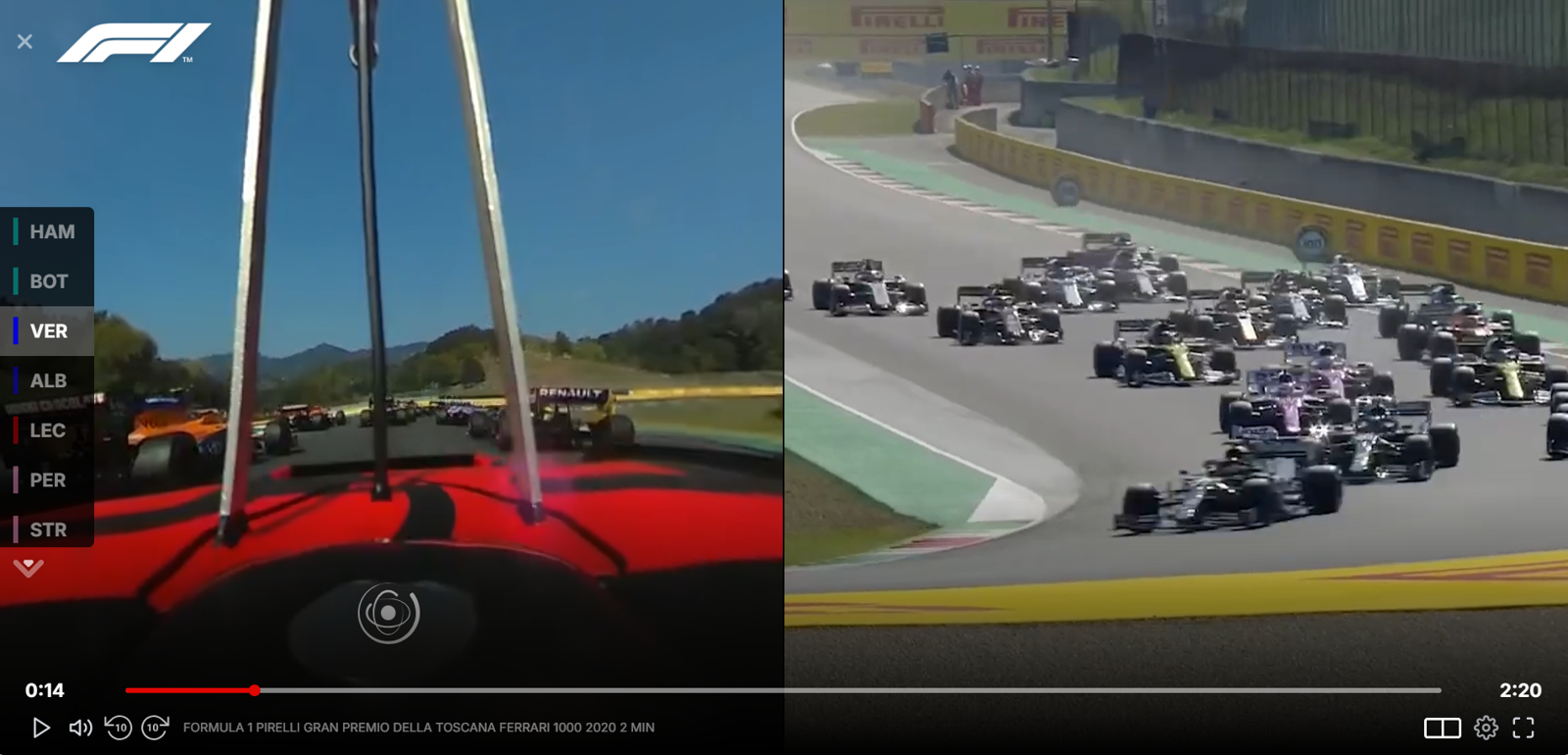 SWITCH360 Formula 1 - Immersive 360° onboard view with multi-driver selection